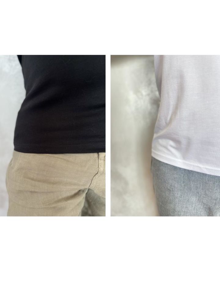 Erkek Elastan Bisiklet Yaka Kısa(Yarım) Kol 2 Adet T-Shirt Siyah Beyaz - XXL