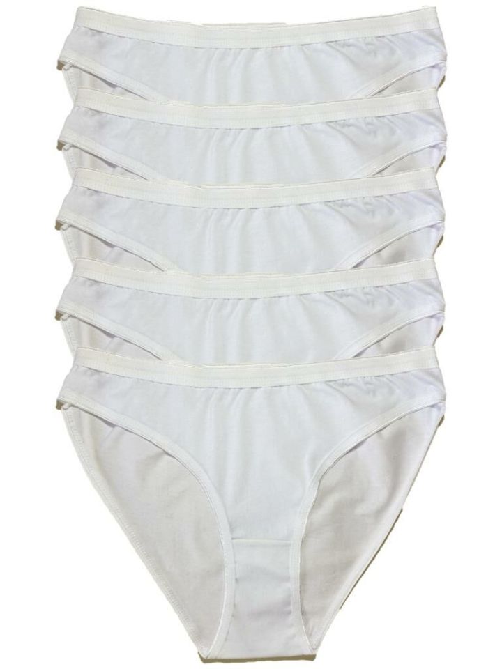 Kadın Penye Bikini Külot 5 Adet BEYAZ - Tek Ebat