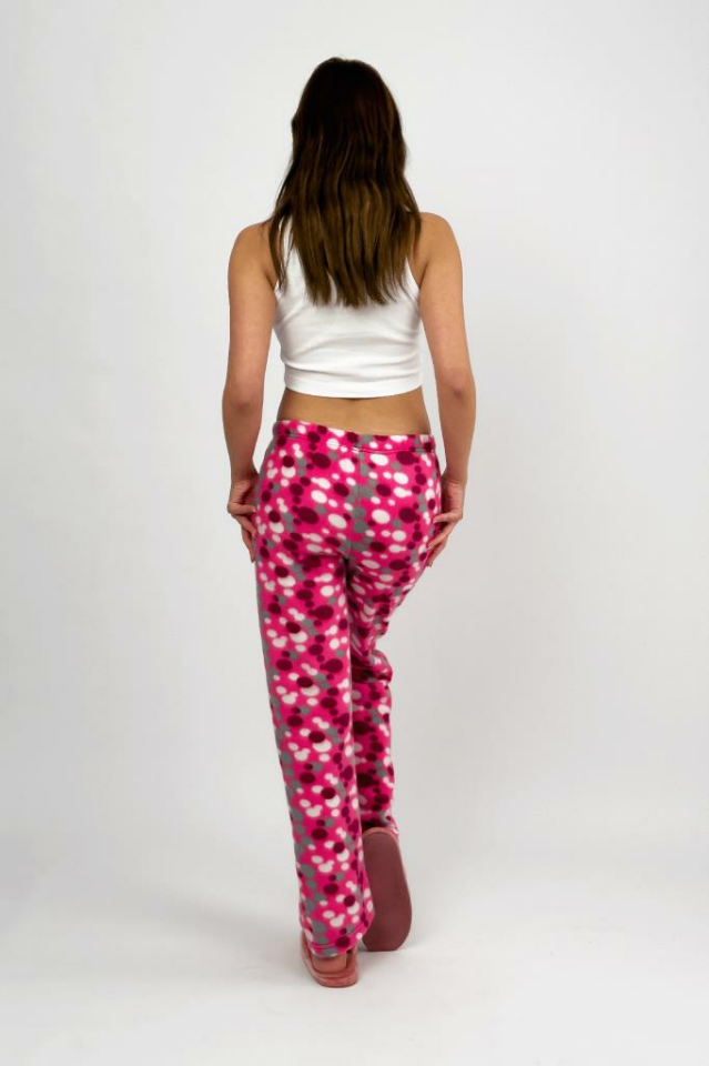 Kadın Polar Pijama Altı Kışlık Lastikli Bel Tek Alt Mürdüm Gri - XL