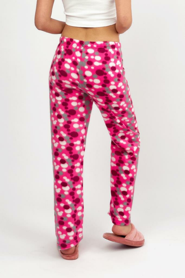 Kadın Polar Pijama Altı Kışlık Lastikli Bel Tek Alt Mürdüm Gri - XL