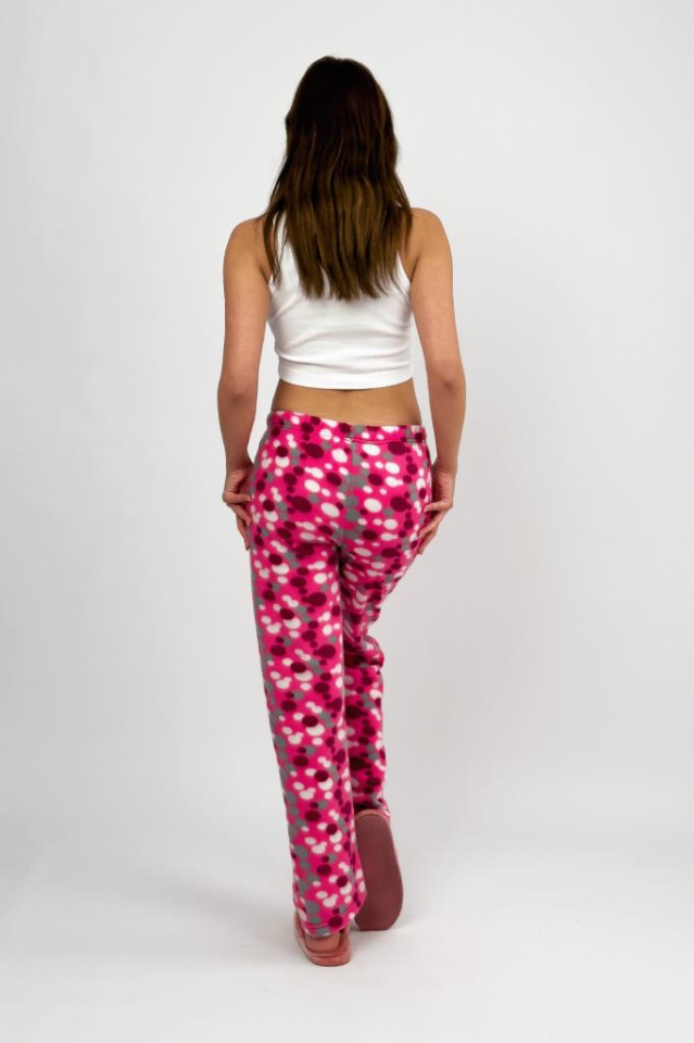 Kadın Polar Pijama Altı Kışlık Lastikli Bel Tek Alt Mürdüm Gri - 2XL