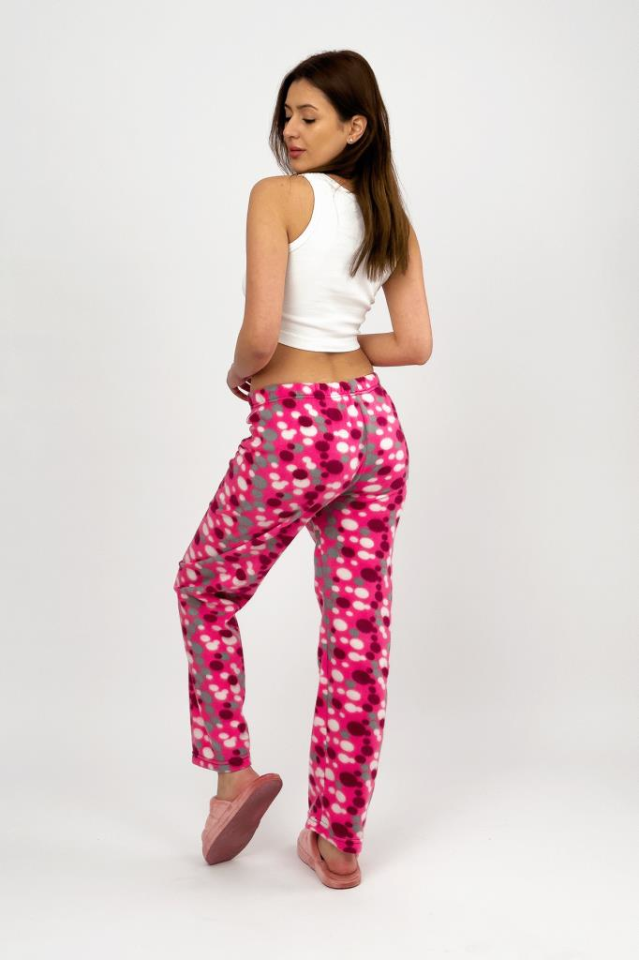 Kadın Polar Pijama Altı Kışlık Lastikli Bel Tek Alt Mürdüm Gri - 2XL