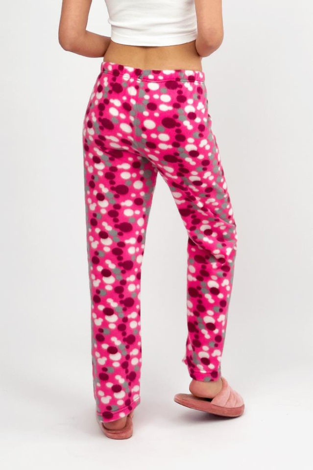 Kadın Polar Pijama Altı Kışlık Lastikli Bel Tek Alt Mürdüm Gri - 2XL