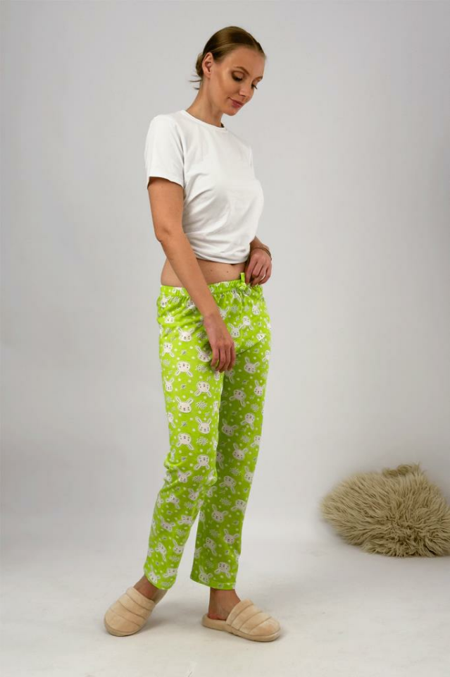 Betimoda Kadın Pijama Altı Kurdeleli Neon Yeşil - 2XL
