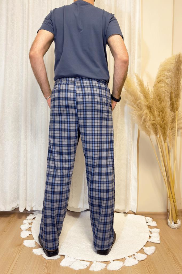 Erkek Desenli Cepli Lastikli Bel Pijama Altı GRİ - S