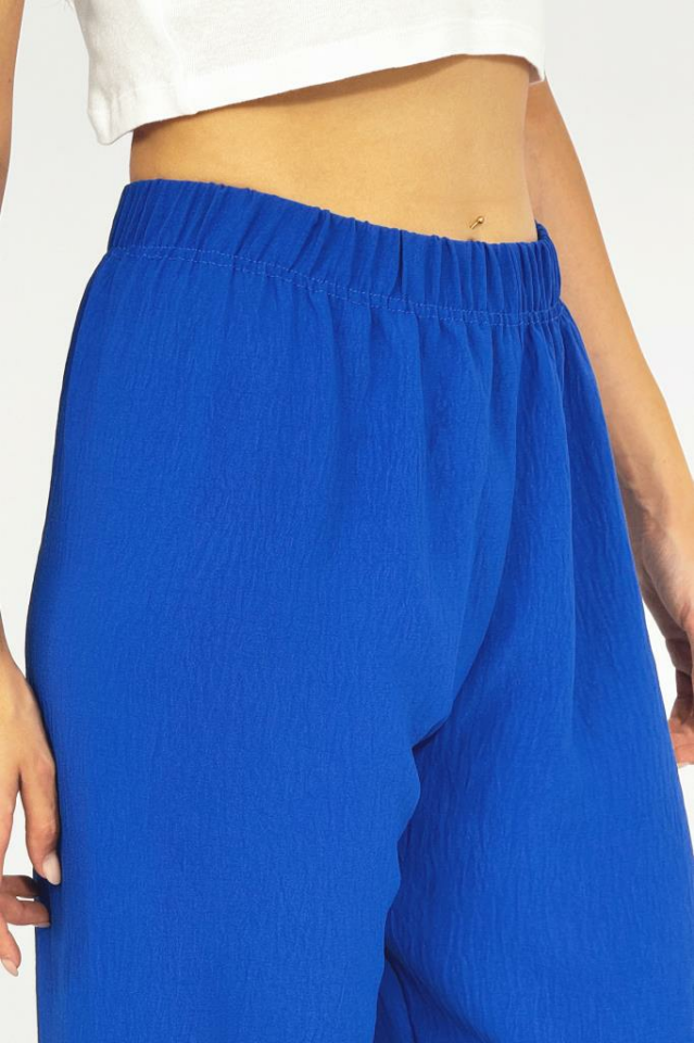 Kadın Beli Lastikli Ayrobin Eşofman Pantolon Saks Mavi - M