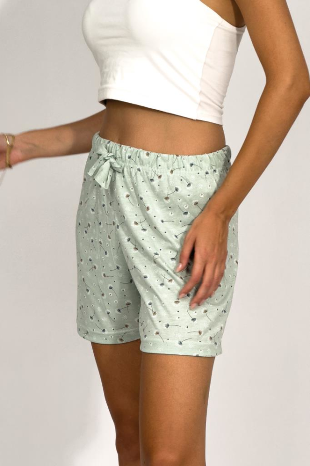 Kadın Dört Mevsim Poliviskon Kurdeleli Şort Çağla Yeşili - M