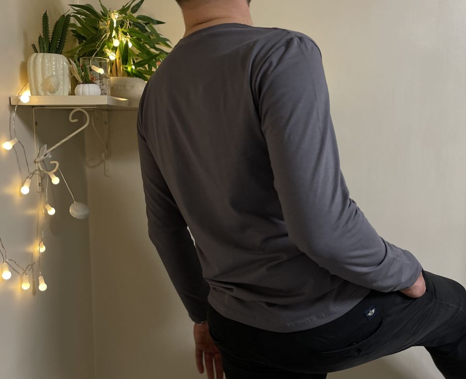 Betimoda Erkek Slim Fit Dar Kesim Bisiklet Yaka Uzun Kol Pamuklu Tişört GRİ - XXL