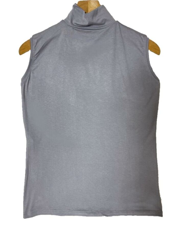 Kadın Sıfır Kol Yarım Balıkçı Yaka Body 1 Adet GRİ - L/XL