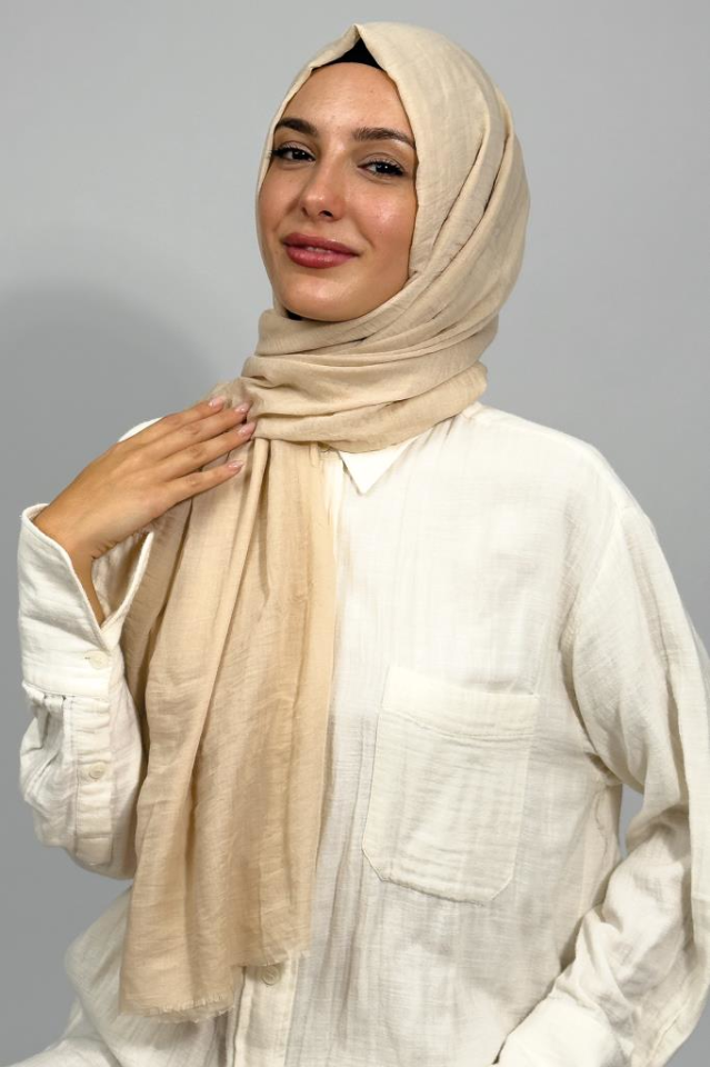 Aya İnce Pamuk Düz Renk Şal Su Yeşili