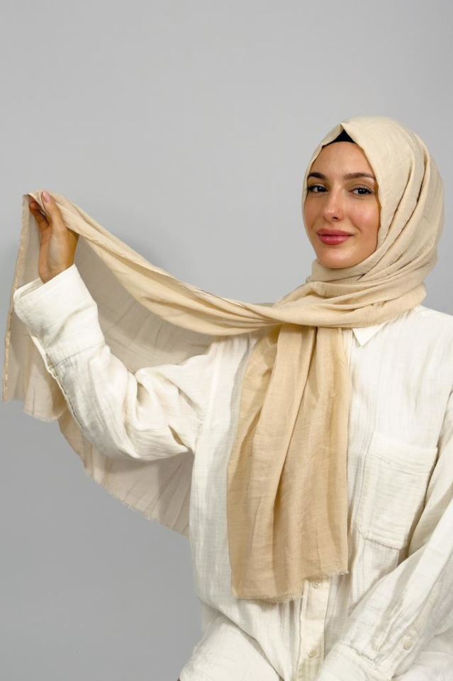 Aya İnce Pamuk Düz Renk Şal Su Yeşili