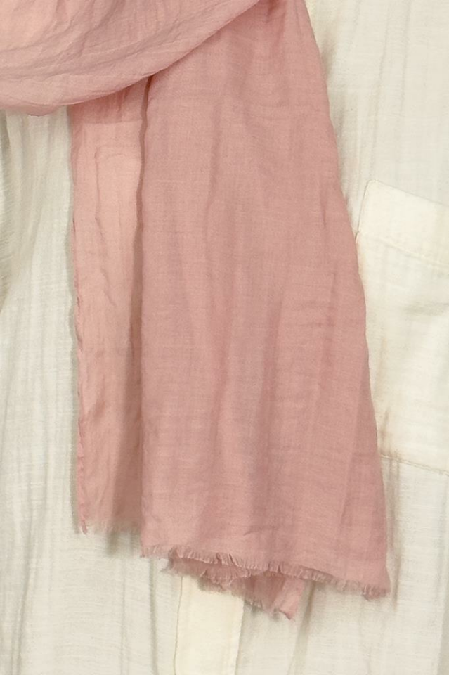 Aya İnce Pamuk Düz Renk Şal Pudra