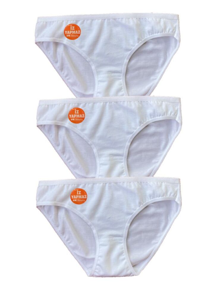 Kadın İz Yapmaz Bikini Külot 3 Adet BEYAZ - XL