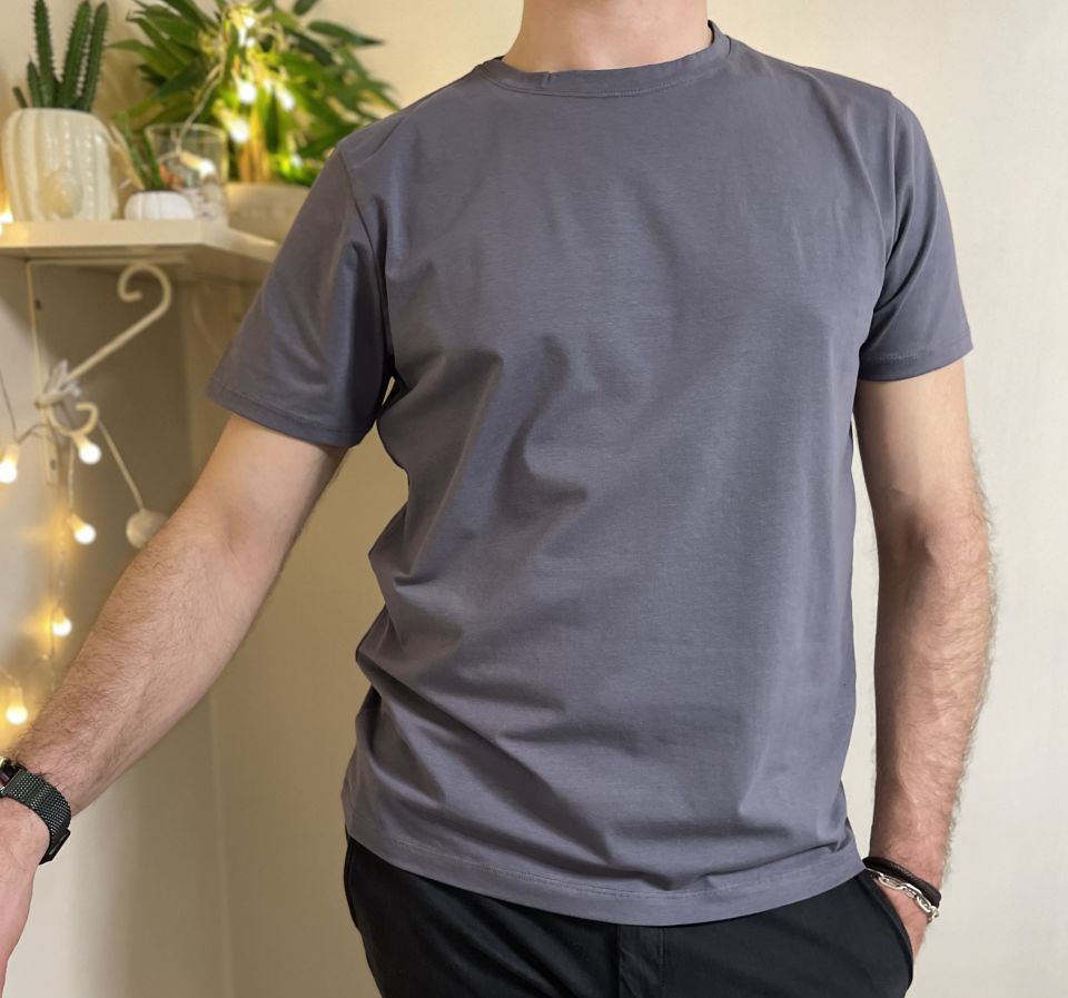 Erkek Slim Fit Dar Kesim Bisiklet Yaka Kısa Kol Pamuklu 5'li Tişört Paketi Yeşil Siyah Beyaz Gri Lacivert - S