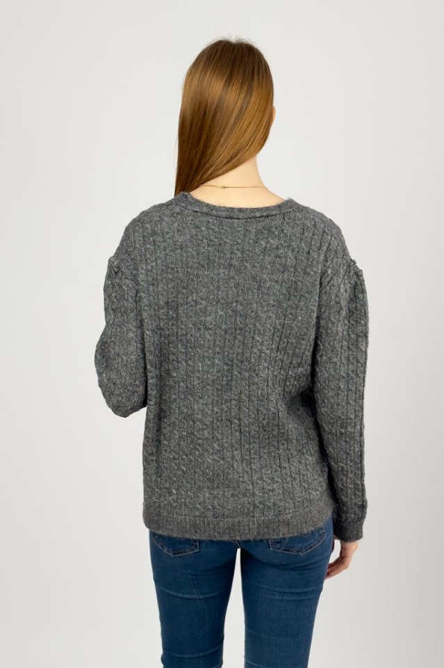 Kadın V Yaka Örme Triko Önden Düğmeli Kısa Hırka