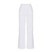 Lyra White Müslin Crop-Pantolon Takım