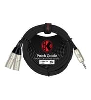 Kirlin Y-370 PBL 2MT BK 3.5 mm - 2x Stereo XLR Kablo