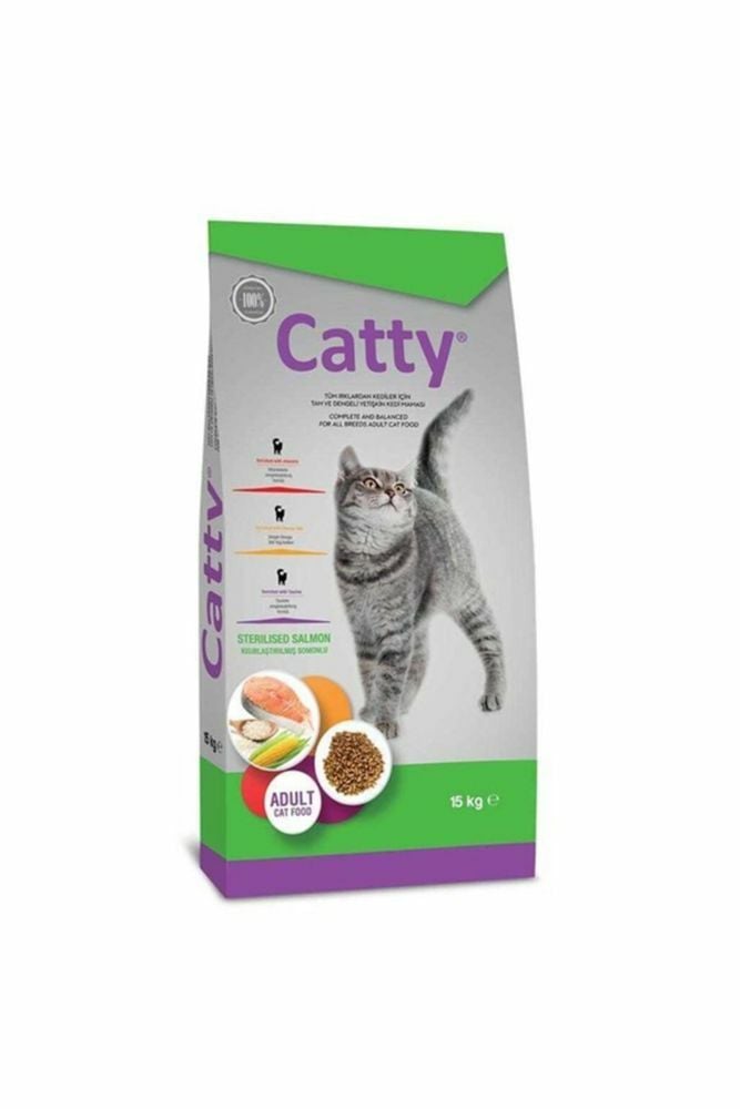 Catty Cat Kısırlaştırılmış Somonlu 15 kg Kedi Maması