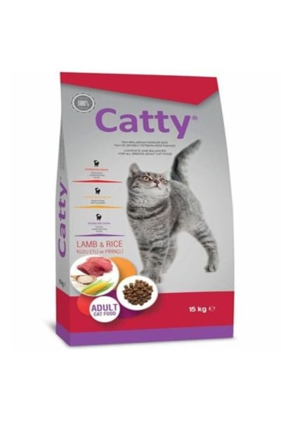 Catty Kuzu Etli ve Pirinçli 15 kg Yetişkin Kedi Maması
