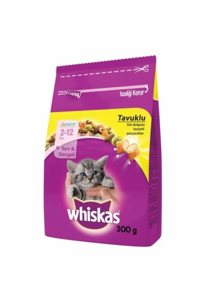 Whiskas Tavuklu Sebzeli 300 gr 14'lü Paket Yavru Kuru Kedi Maması