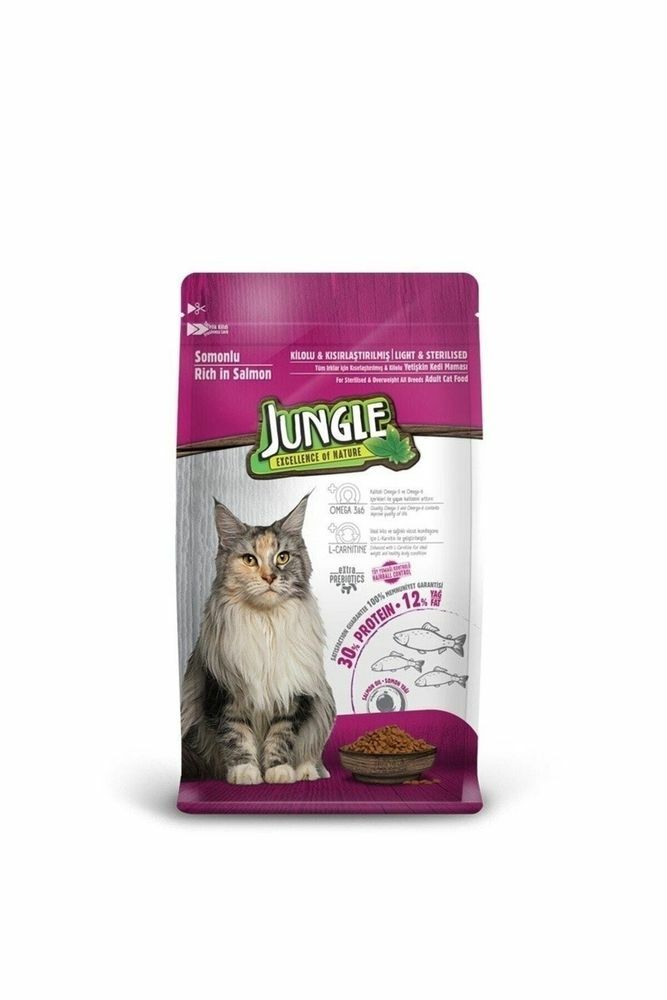 Jungle Sterilised Somonlu Kısırlaştırılmış 500 gr Yetişkin Kuru Kedi Maması