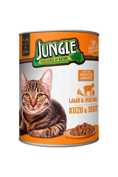 Jungle Kuzulu & Sebzeli Kedi Konservesi 415 gr X 24 Adet