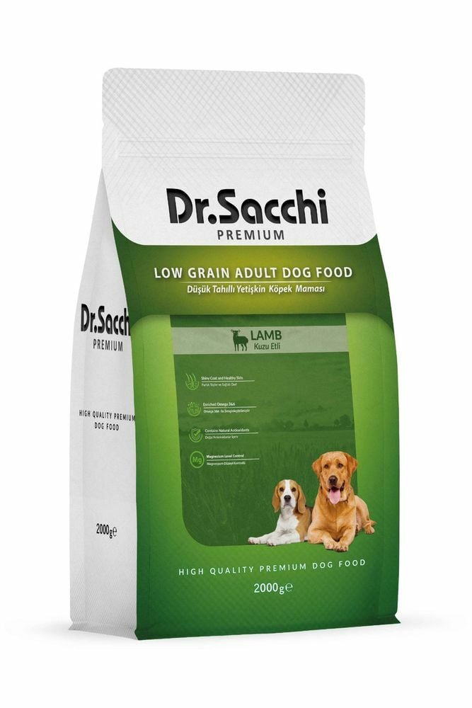 Dr. Sacchi Premium Düşük Tahıllı Kuzu Etli 2 kg Yetişkin Köpek Maması