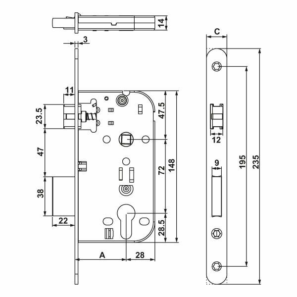 Hafele H50.07 Özel Dilli Klt Pc P.Ç.Mt.50/20mm