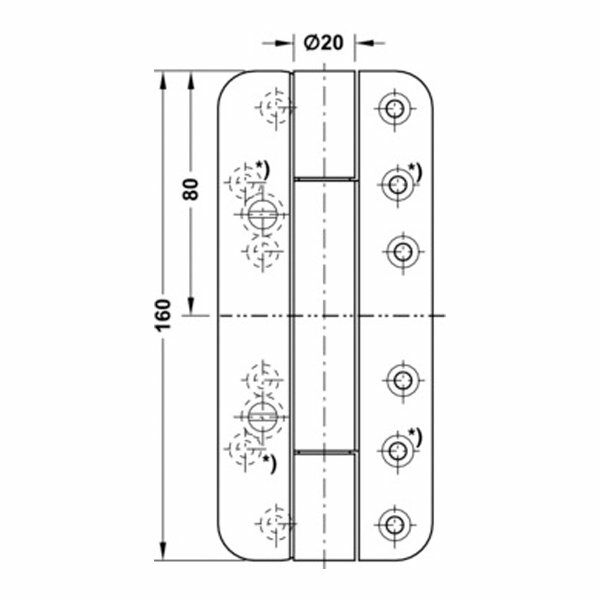 Hafele Yaprak menteşe p.çelik 304 160x30x3mm