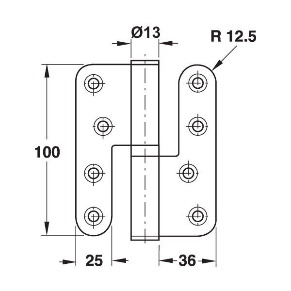 Hafele Yaprak Menteşe Çıkabilen 100mm Sağ Yönlü Mat Siyah Renk