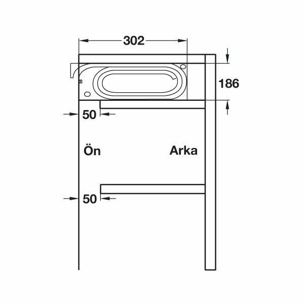 Hafele Rise Stor 600x720mm, Antrasit Renk
