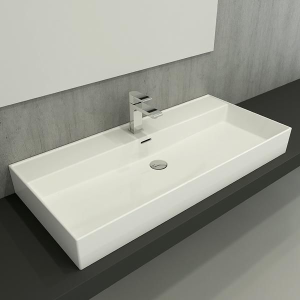 Hafele Banyo Lavabosu Freya 100 1004x465mm Parlak Beyaz Renk