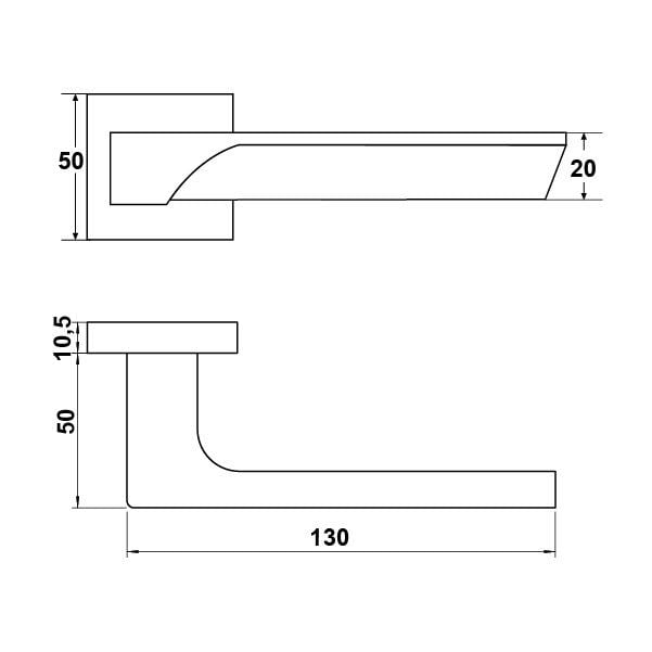 Hafele Kapı Kolu Seti İstanbul Barelli Mat Krom