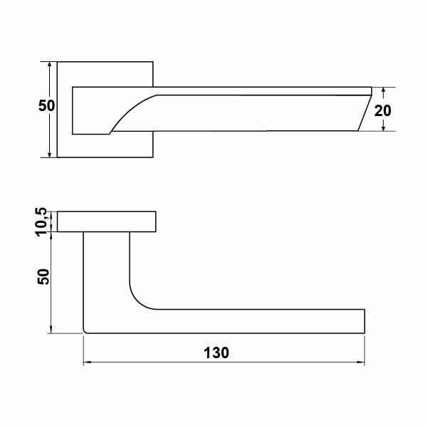 Hafele Kapı Kolu Seti İstanbul WC Mat Krom