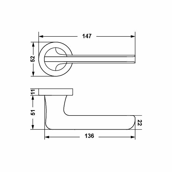 Hafele Kapı Kolu Seti Eloy WC Mat Paslanmaz Çelik
