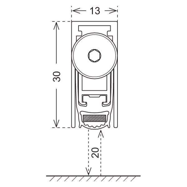 Hafele Kapı Altı Giyotin Zone 60 1230mm 60 Dk Yangın Dayanımlı Gömülerek Montaj