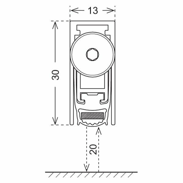 Hafele Kapı Altı Giyotin Zone 60 1330mm 60 Dk Yangın Dayanımlı Gömülerek Montaj