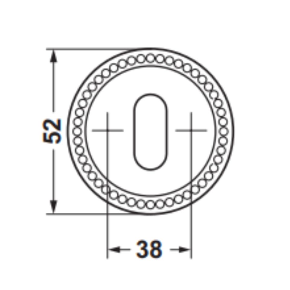 Hafele Oda Yuvarlak Kapı Kolu Rozet, Antik Gümüş Renk