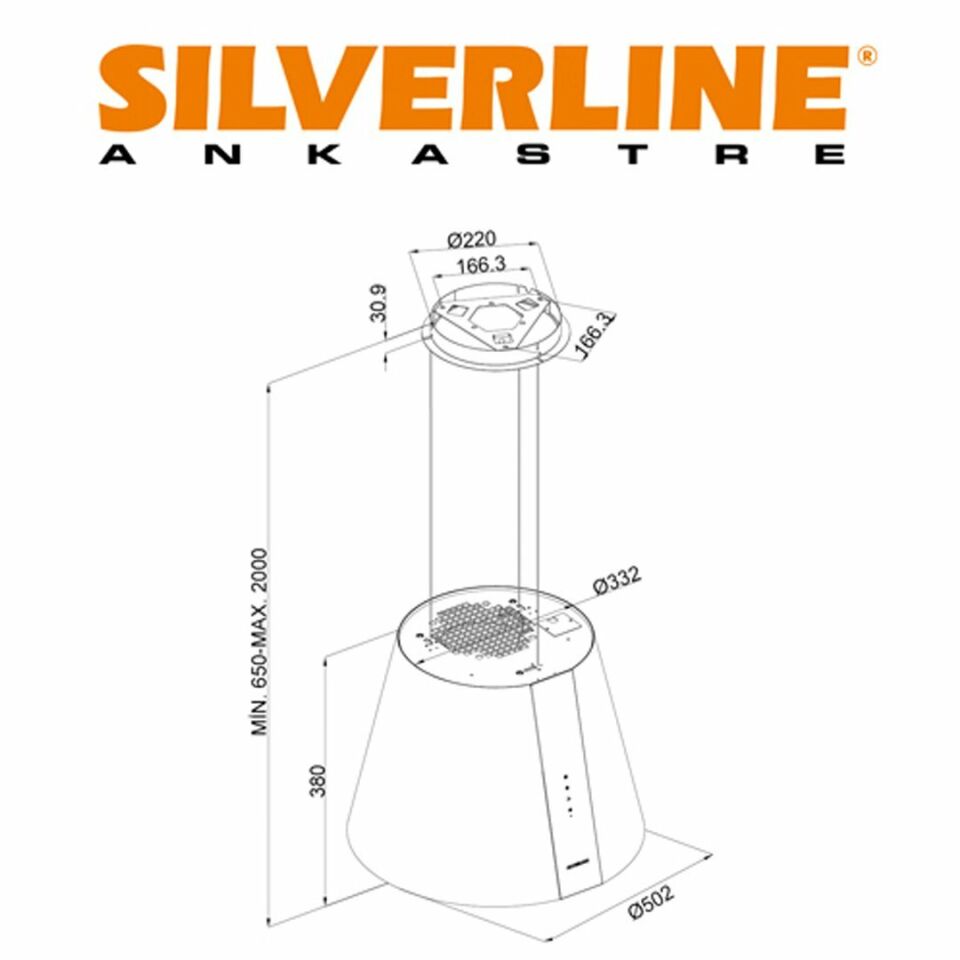 Silverline 4386 50 cm Beyaz Davlumbaz