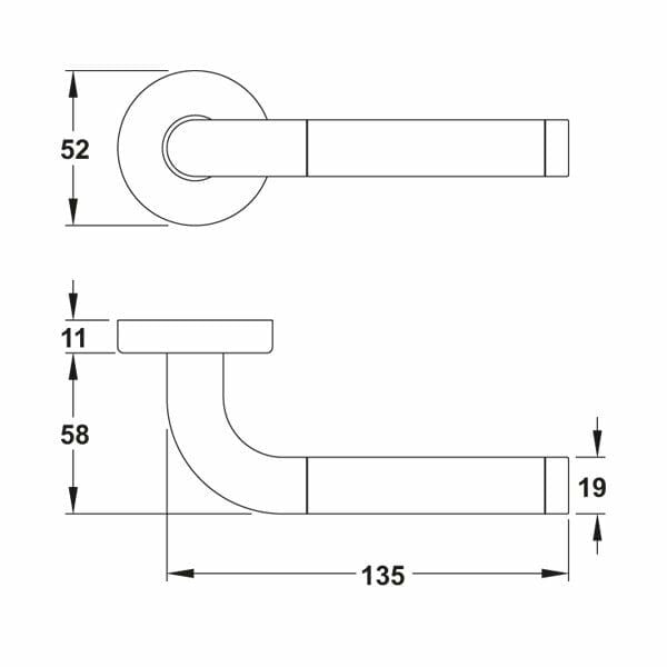 Hafele Kapı Kolu Rea-M Paslanmaz Çelik Mat