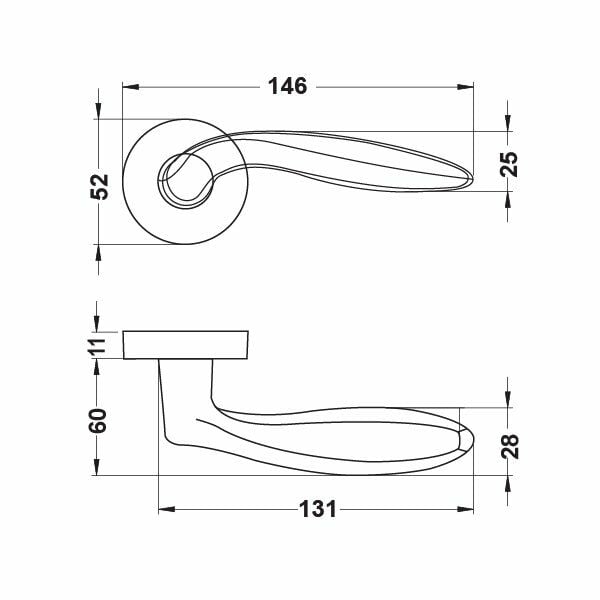 Hafele Kapı Kolu Seti Balena Barelli Mat Nikel