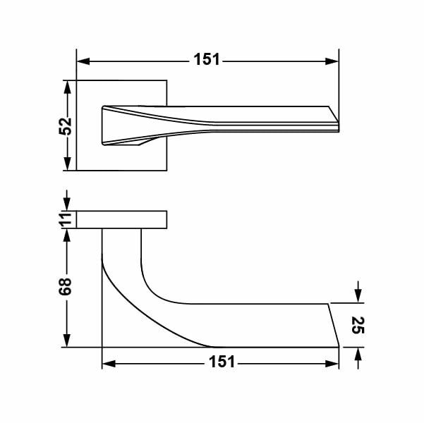 Hafele Kapı Kolu Seti Leo WC Mat Nikel