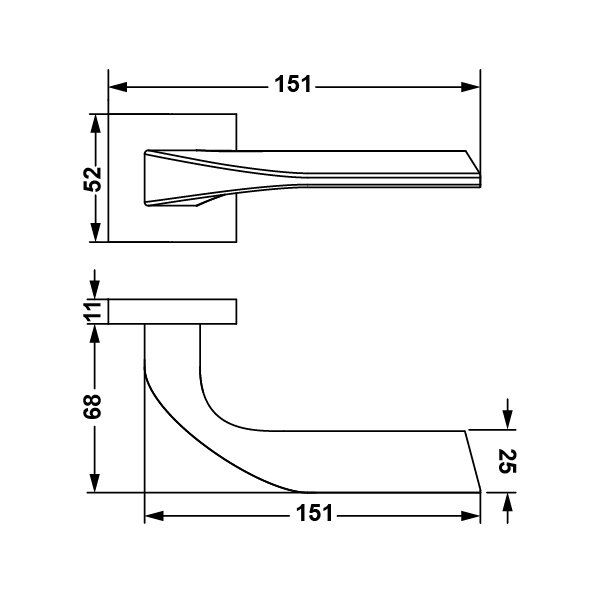 Hafele Kapı Kolu Seti Leo Barelli Parlak Krom