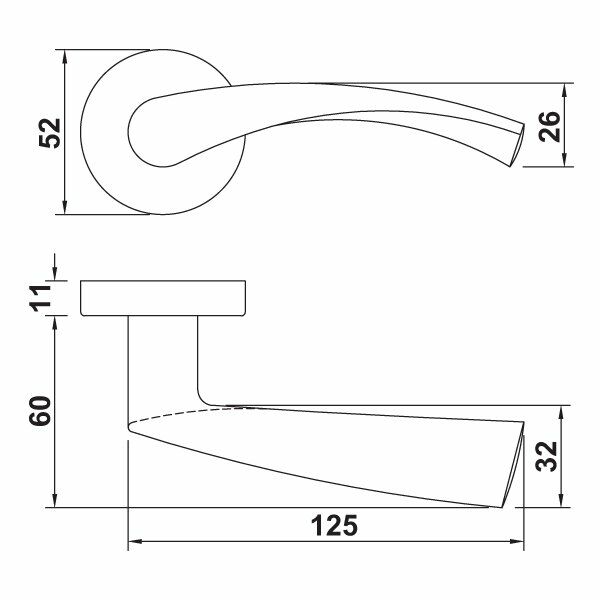Hafele Kapı Kolu Seti Roland ll-M WC Paslanmaz Çelik Mat