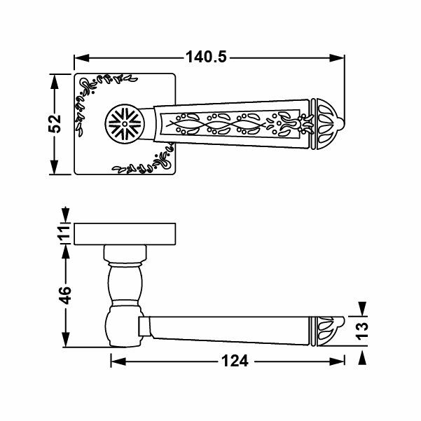 Hafele Kapı Kolu Ruby Antik Gümüş