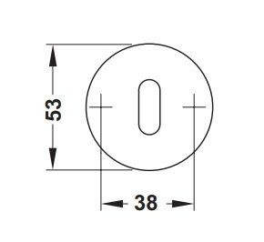 Hafele Oda Yuvarlak Kapı Kolu Rozeti, Mat P.Çelik Renk