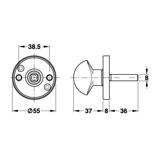 Hafele Emniyet Mandalı 8mm Mat Paslanmaz Çelik Renk