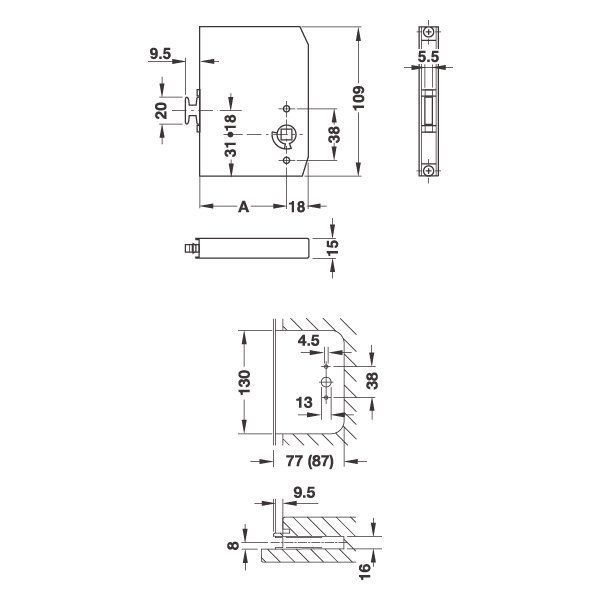 Hafele Ekstra Güvenlik Kilidi 65/10mm Gümüş Renk