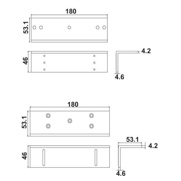 Hafele LZ Köşebent 250 kg e.manyetik kilit için