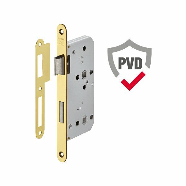 Hafele Gömme (Metal Dilli) Kilit H55.09 WC 55/20mm Parlak Pirinç Renk